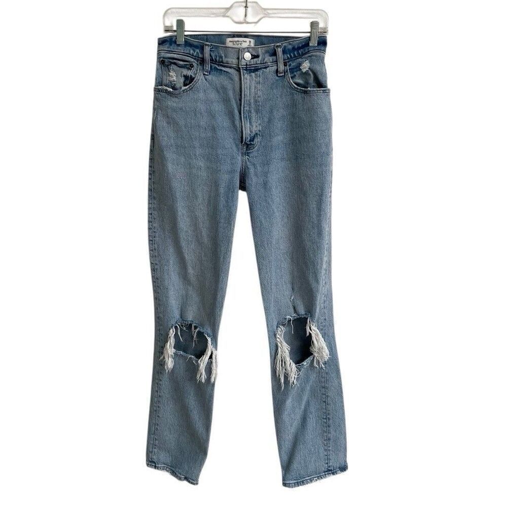 Abercrombie & Fitch Ultra High Rise The 90s Straight Jeans Womens Size 28 6 Long